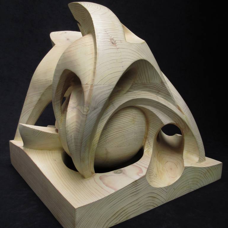 Original Geometric Abstract Sculpture by Gábor Borbély