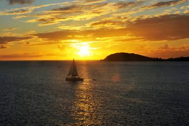 sailboat sunset  in Saint Thomas  - Limited Edition of 15 thumb