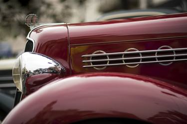 Classic car in burgundy color 1935 thumb