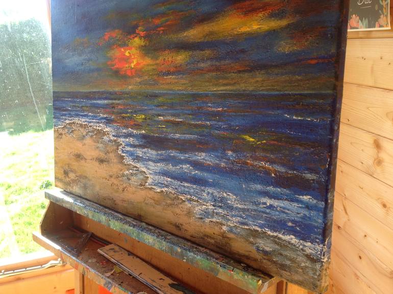 Original Impressionism Seascape Painting by Tina Hiles