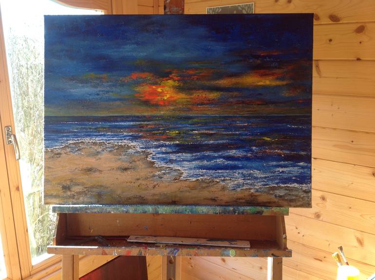 Original Impressionism Seascape Painting by Tina Hiles