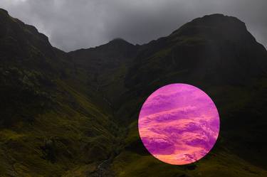 Mountain Range & Magenta Circle, Scotland - Limited Edition of 20 thumb