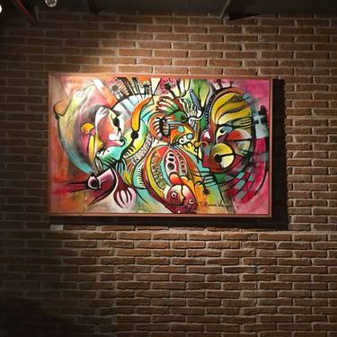 Original Abstract Painting by Toshio Sone Vasquez