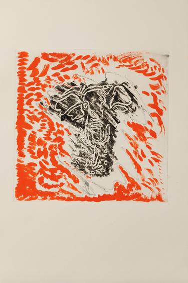 Original Abstract Expressionism Animal Printmaking by Annette Moeller