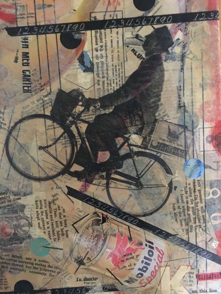 Original Dada Bicycle Collage by Kiki Castel