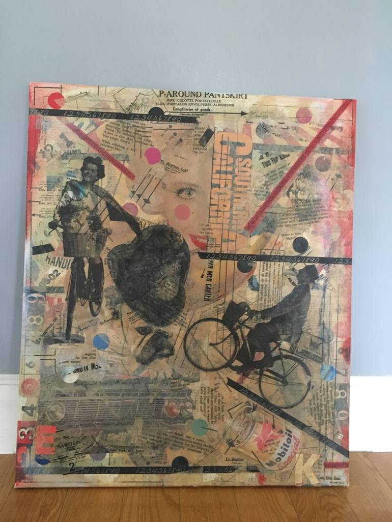 Original Dada Bicycle Collage by Kiki Castel