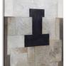 The KRYPTA series:
Relief and assemblage work, half-painting half-sculpture - geometrical constructions overlaid with painting, drawing and written panels incrusted, intarsia-like, into the supporting frame. The word «Krypta» (from Greek «hidden», «secret») stands for an artistic expression that depicts neither the reality nor the abstraction of our conscious perception of being, but the imago of an unconscious area of the mind not immediately accessible to analytical intelligence.