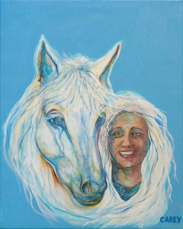 Original Figurative Horse Paintings by Sheila Carey