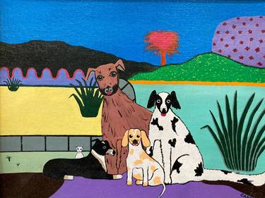 Print of Conceptual Dogs Paintings by Sheila Carey