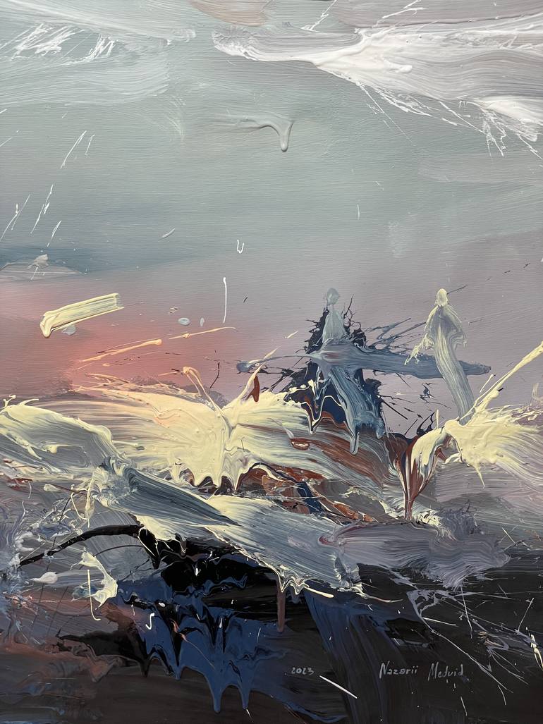 Original Abstract Expressionism Abstract Painting by Nazarii Medvid