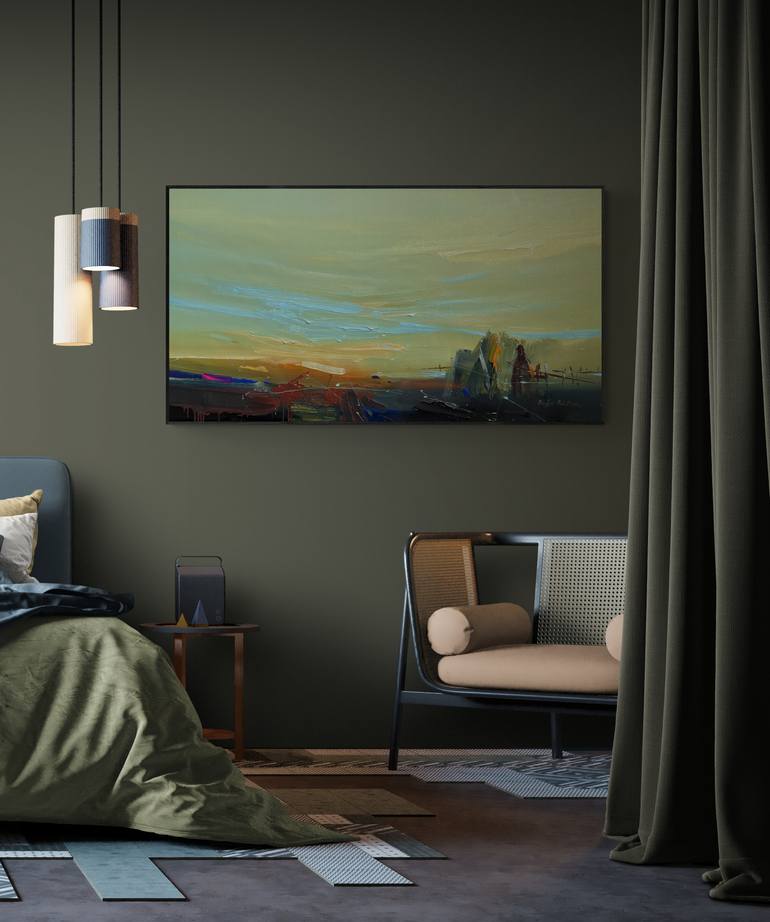 Original Abstract Expressionism Abstract Painting by Nazarii Medvid