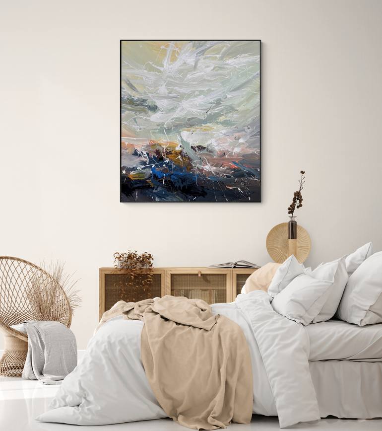 Original Abstract Expressionism Abstract Painting by Nazarii Medvid