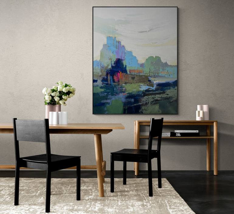 Original Abstract Landscape Painting by Nazarii Medvid