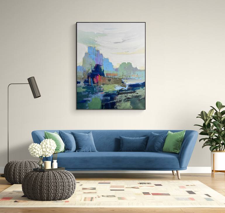 Original Abstract Landscape Painting by Nazarii Medvid