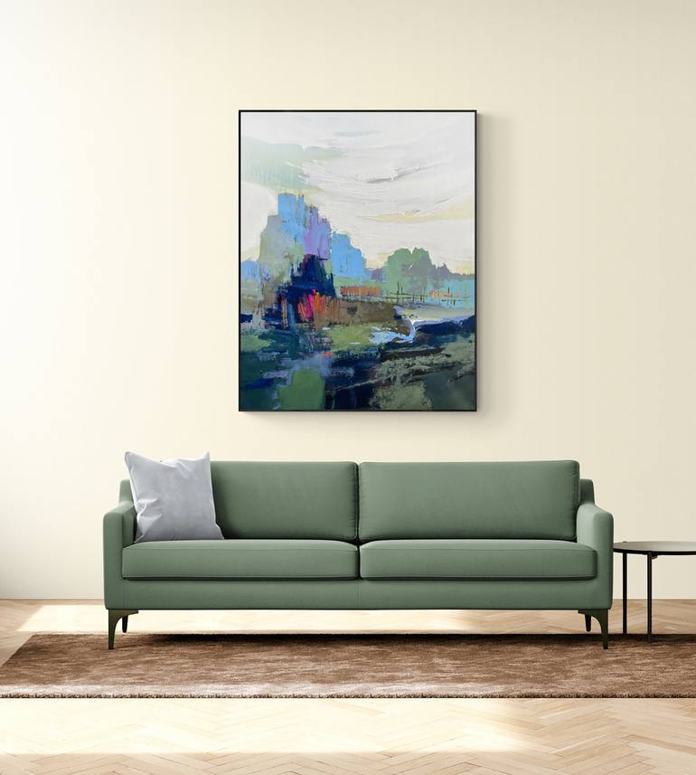 Original Abstract Landscape Painting by Nazarii Medvid