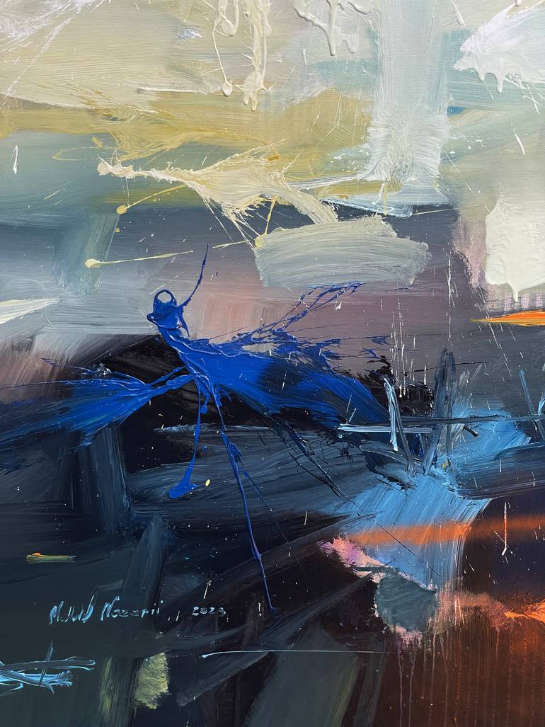 Original Abstract Expressionism Abstract Painting by Nazarii Medvid