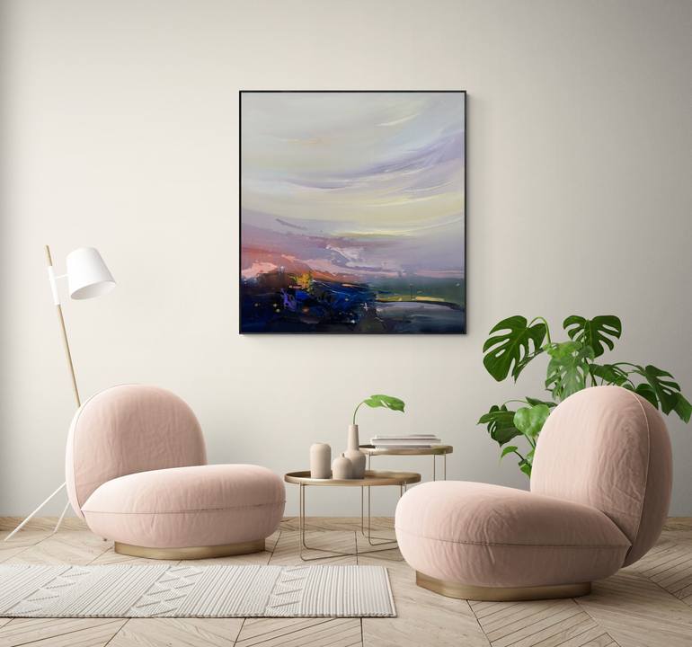 Original Abstract Landscape Painting by Nazarii Medvid