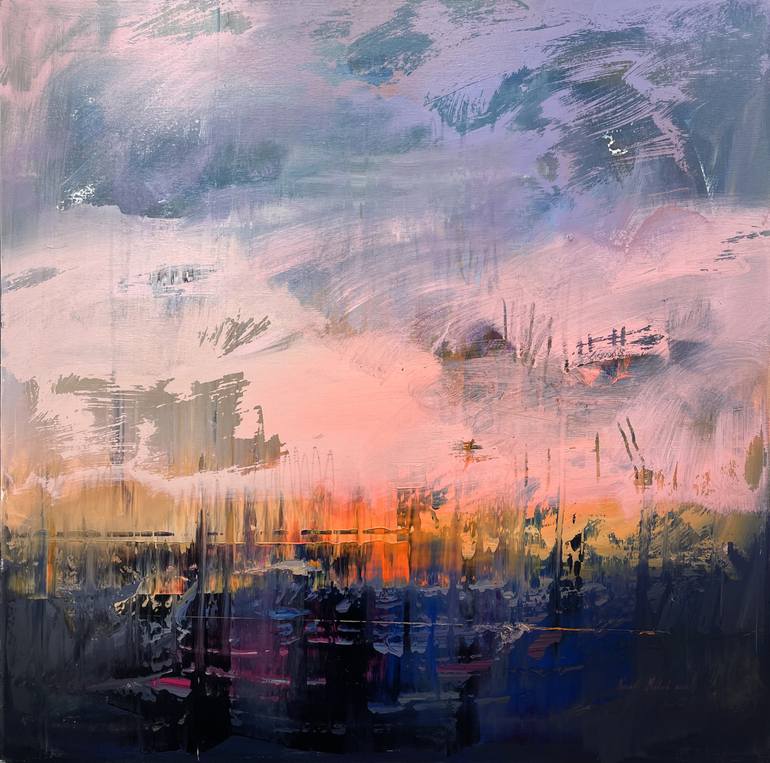 Original Abstract Expressionism Abstract Painting by Nazarii Medvid