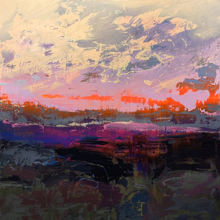Original Abstract Landscape Painting by Nazarii Medvid