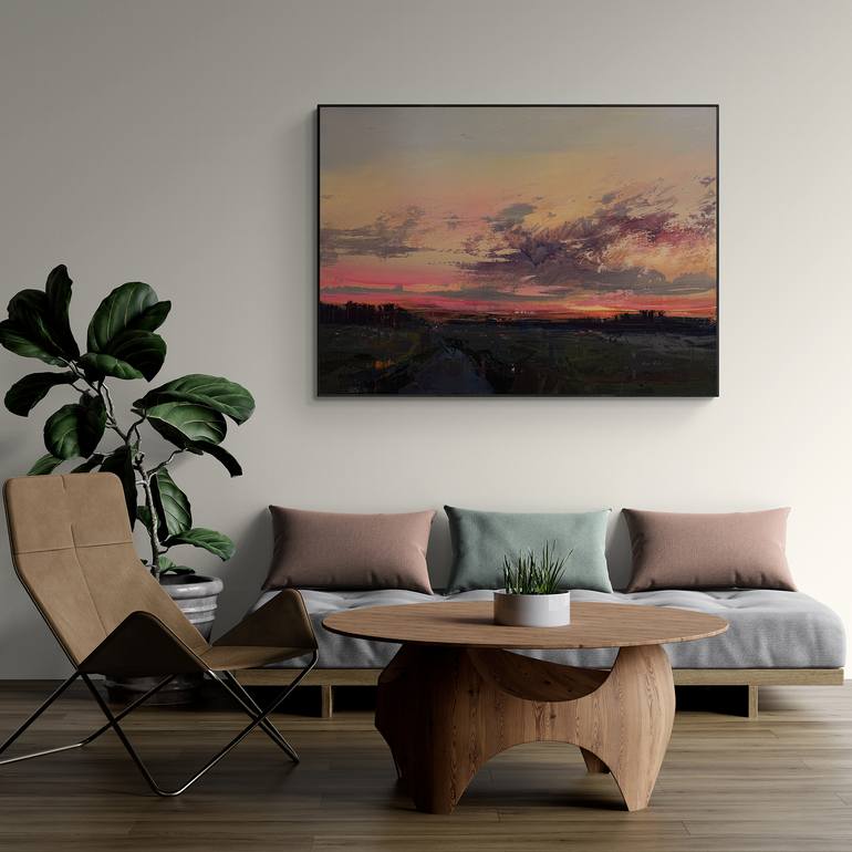 Original Abstract Landscape Painting by Nazarii Medvid
