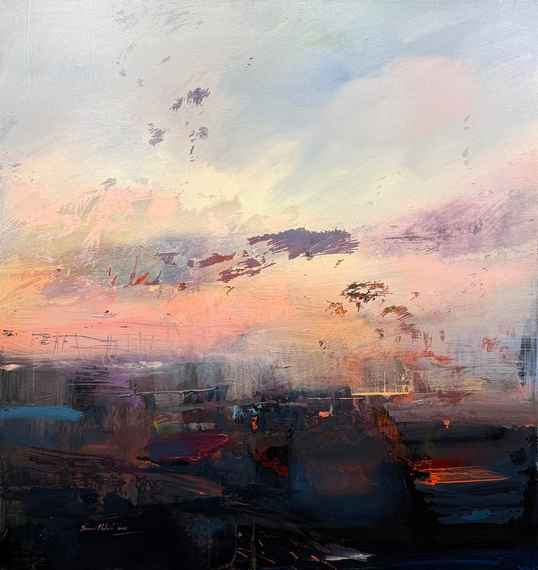 Original Abstract Landscape Painting by Nazarii Medvid