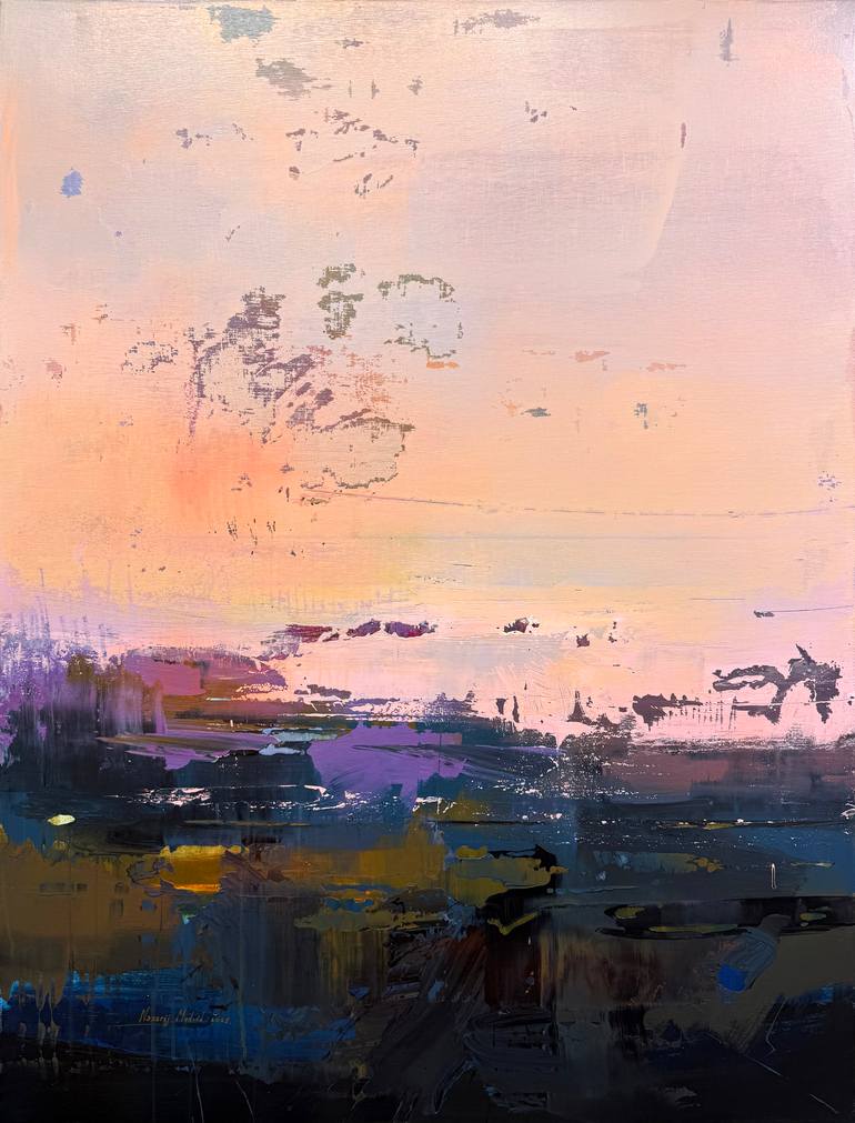 Original Abstract Expressionism Abstract Painting by Nazarii Medvid