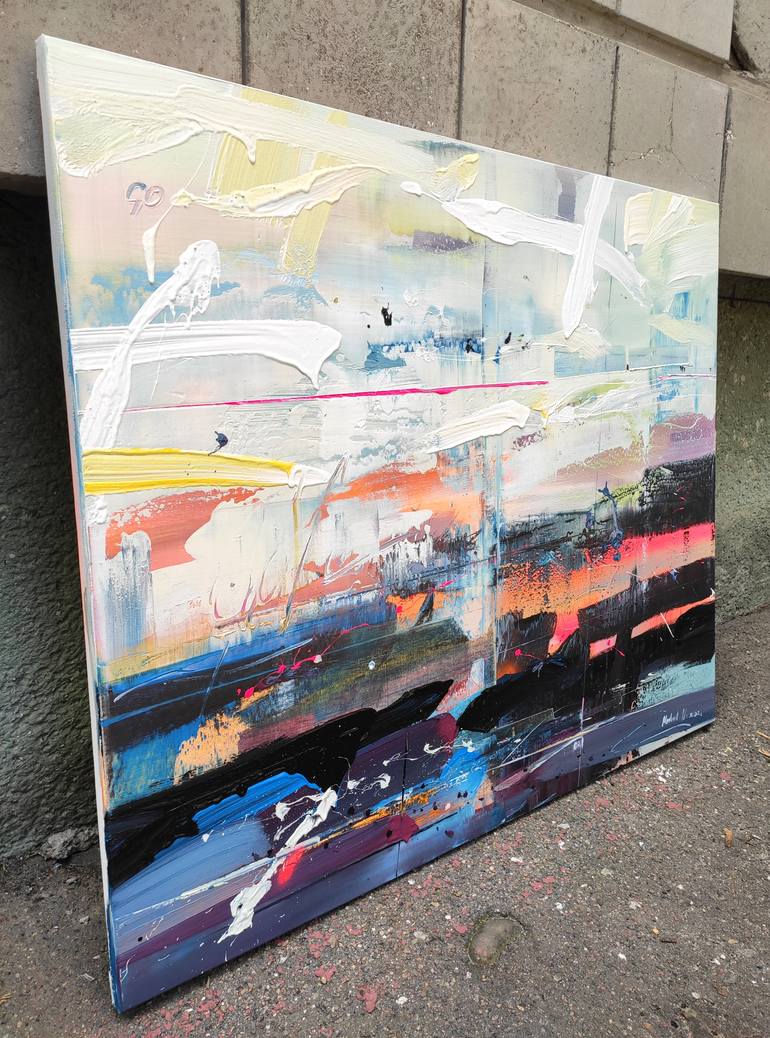 Original Abstract Expressionism Abstract Painting by Nazarii Medvid