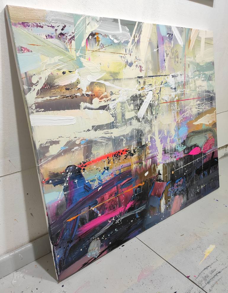 Original Abstract Expressionism Abstract Painting by Nazarii Medvid