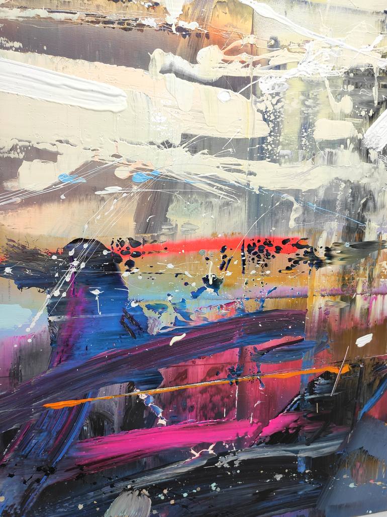Original Abstract Expressionism Abstract Painting by Nazarii Medvid