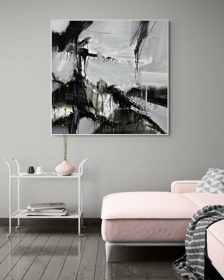 Original Abstract Expressionism Abstract Painting by Nazarii Medvid