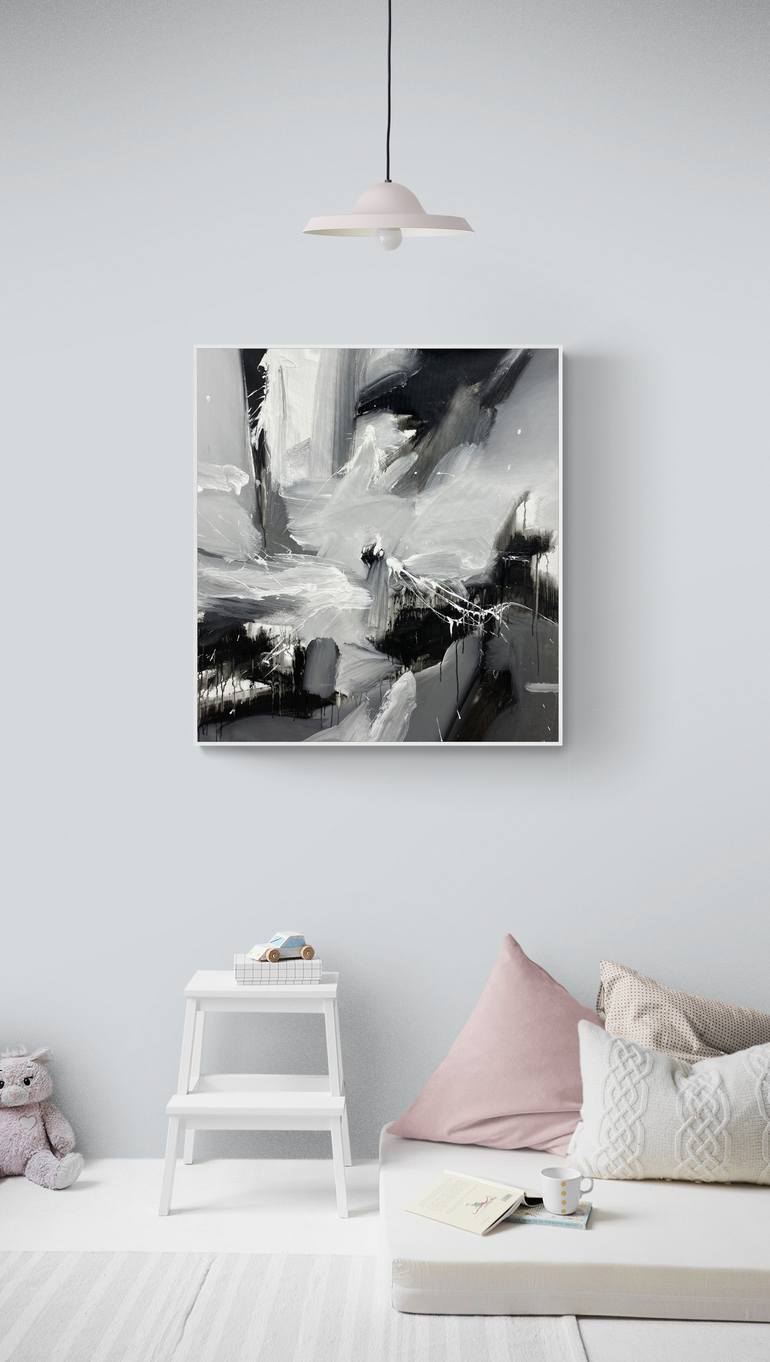 Original Abstract Expressionism Abstract Painting by Nazarii Medvid