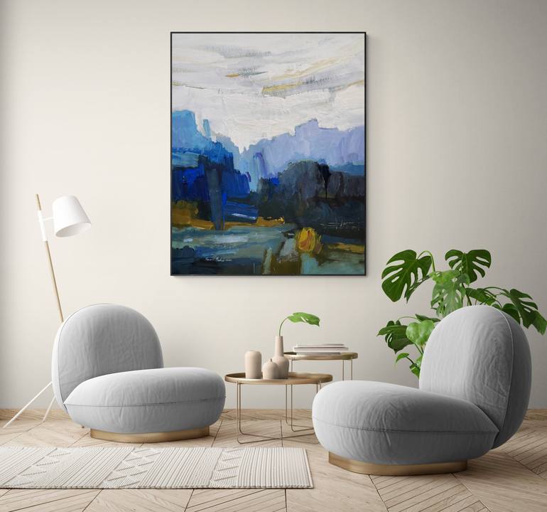 Original Abstract Landscape Painting by Nazarii Medvid