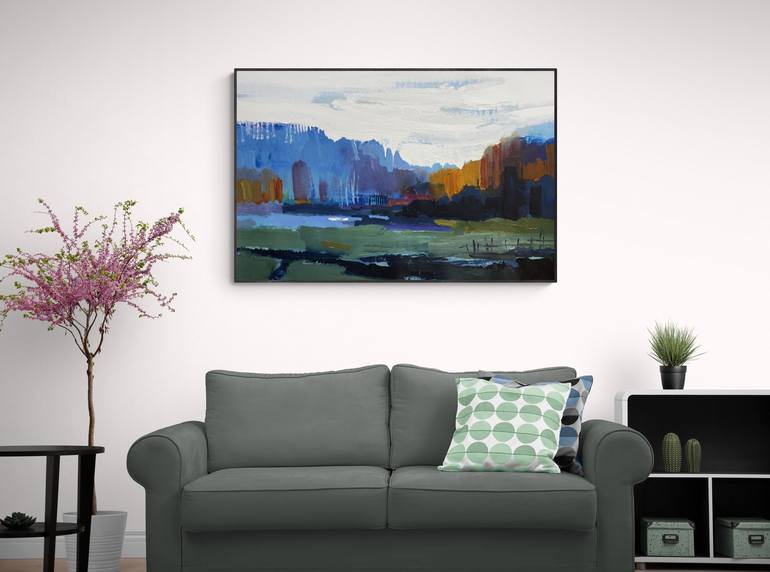 Original Abstract Landscape Painting by Nazarii Medvid