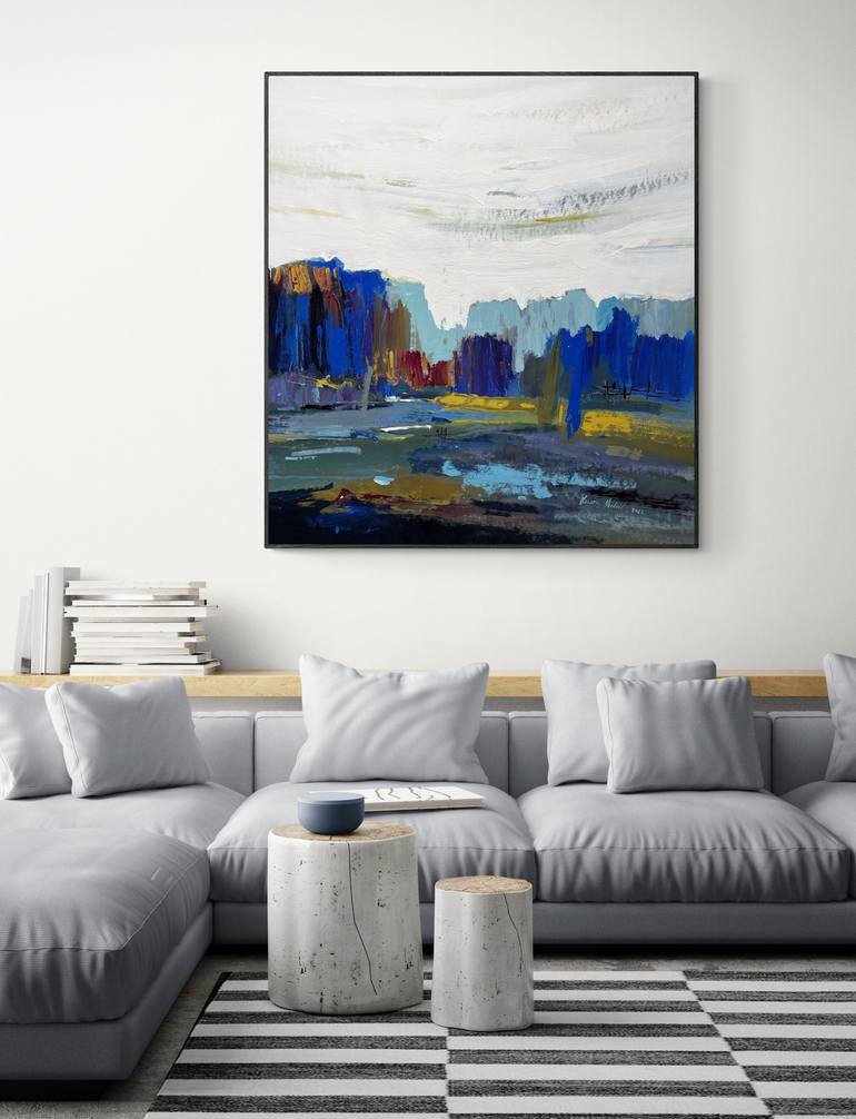 Original Abstract Landscape Painting by Nazarii Medvid