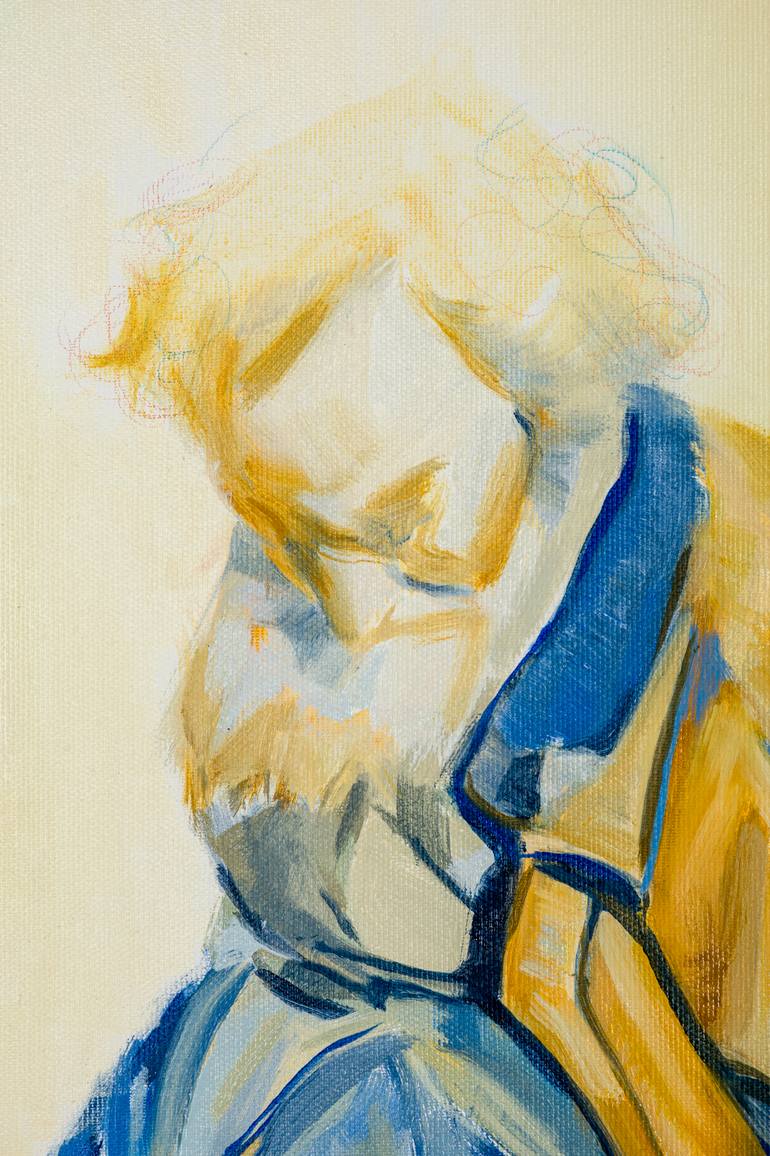 Original Abstract Expressionism Men Painting by Ruxandra Dontu