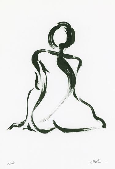 Original Minimalism Nude Drawing by darrell Chambers