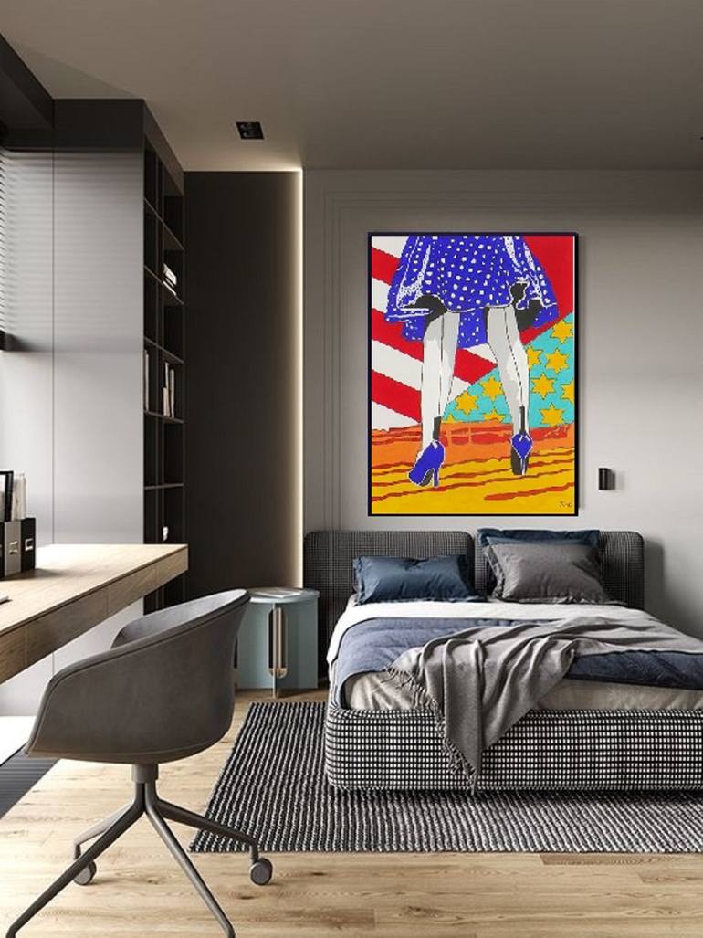 Original Pop Art Women Painting by Allesandra Tiller