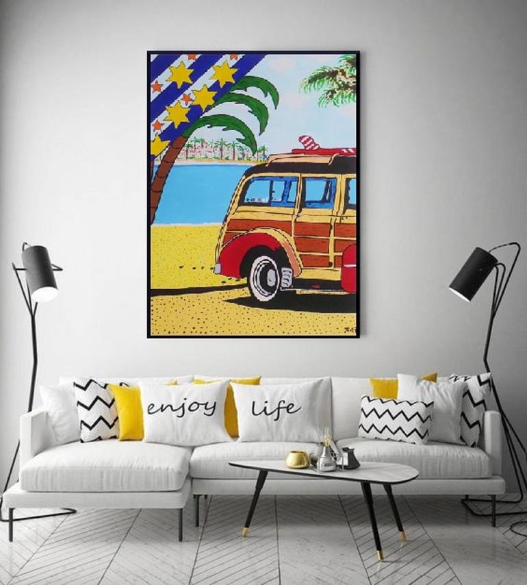 Original Pop Art Automobile Painting by Allesandra Tiller