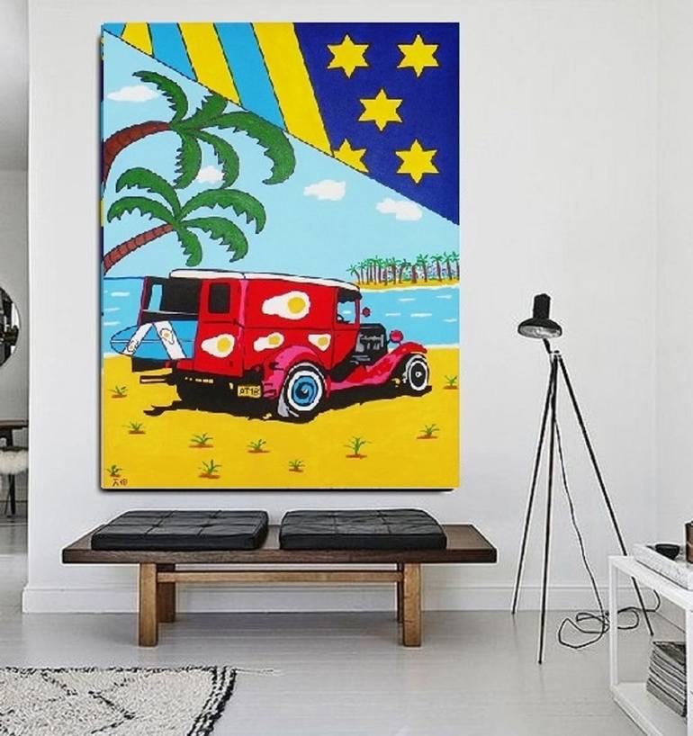 Original Pop Art Automobile Painting by Allesandra Tiller