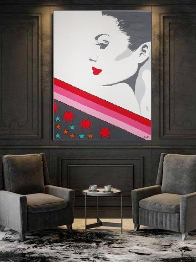 Original Pop Art Women Painting by Allesandra Tiller