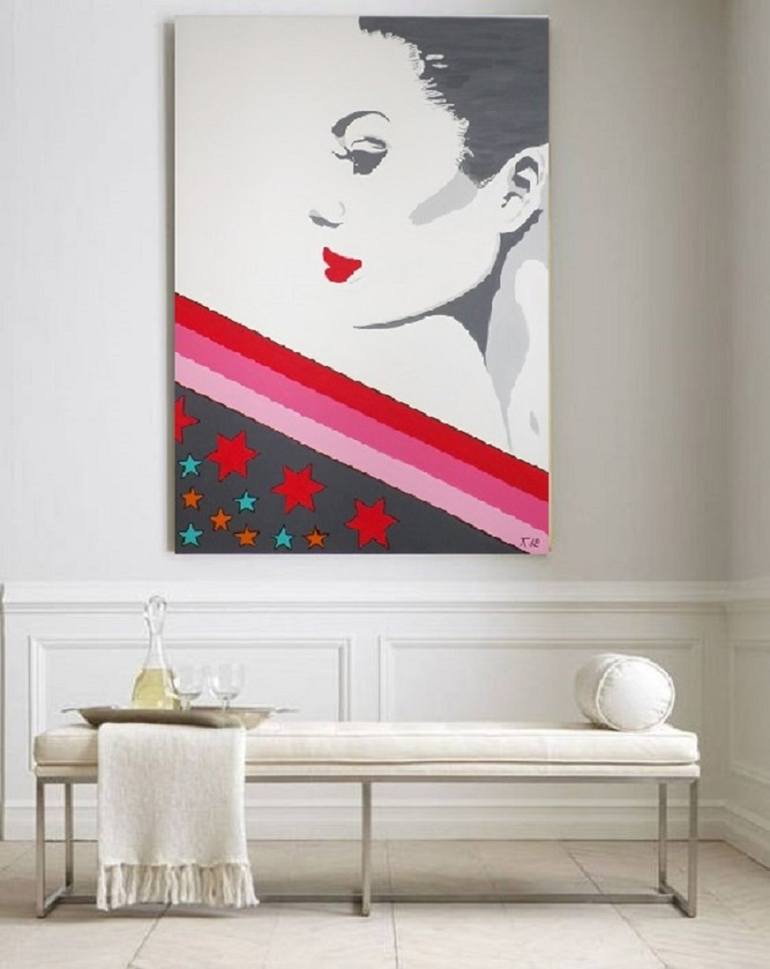 Original Pop Art Women Painting by Allesandra Tiller