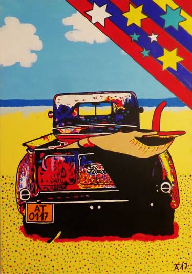 Original Pop Art Automobile Paintings by Allesandra Tiller