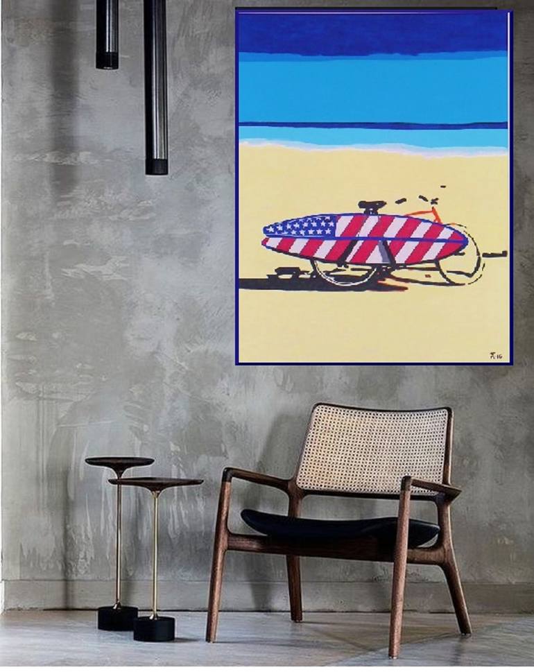 Original Pop Art Beach Painting by Allesandra Tiller