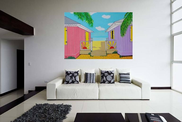 Original Pop Art Beach Painting by Allesandra Tiller