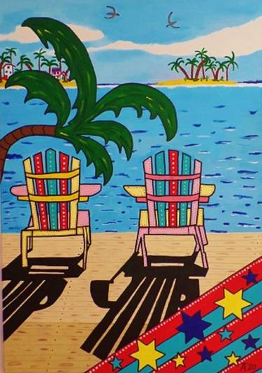 Original Pop Art Beach Paintings by Allesandra Tiller