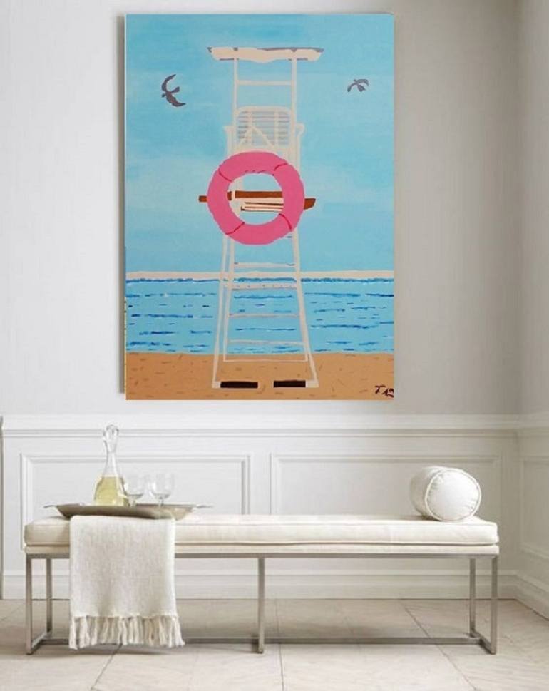 Original Pop Art Beach Painting by Allesandra Tiller