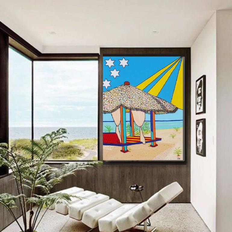 Original Pop Art Beach Painting by Allesandra Tiller