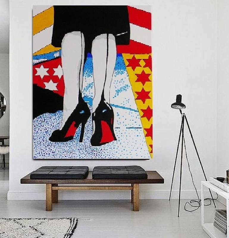 Original Pop Art Women Painting by Allesandra Tiller
