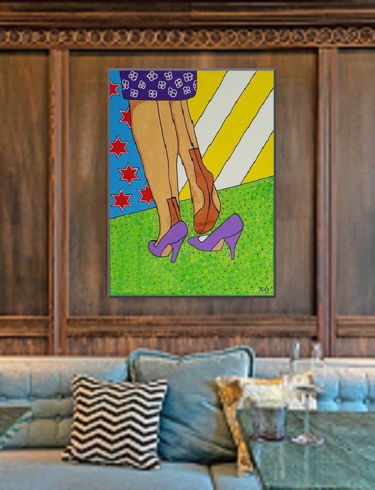 Original Pop Art Women Painting by Allesandra Tiller