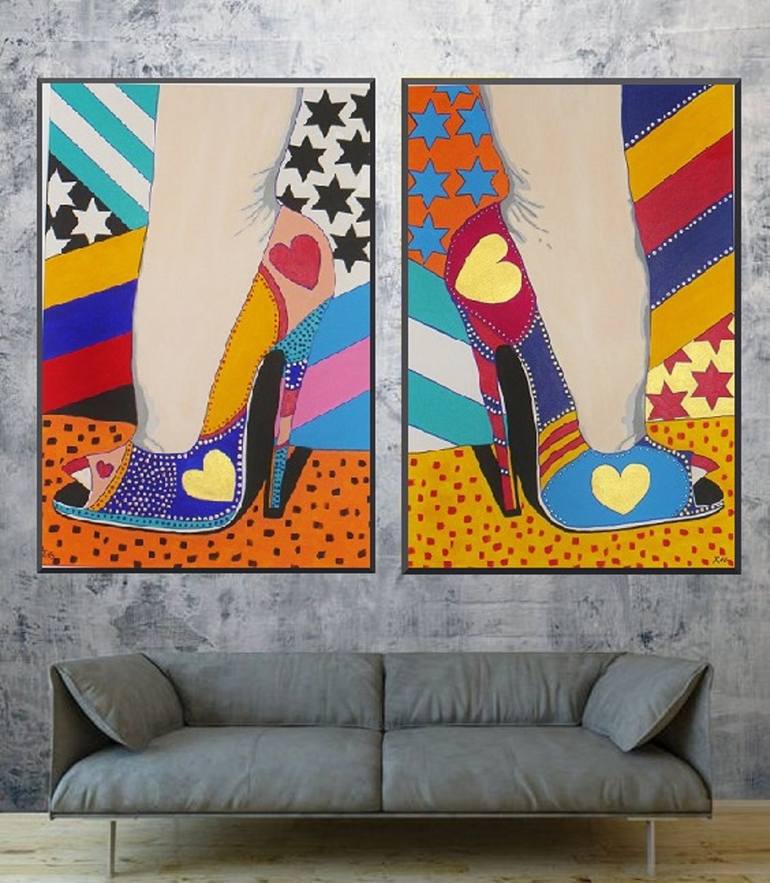Original Pop Art Women Painting by Allesandra Tiller